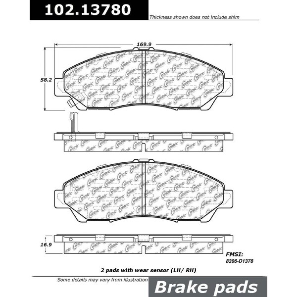 Centric Parts CTEK Brake Pads, 102.13780 102.13780 - main